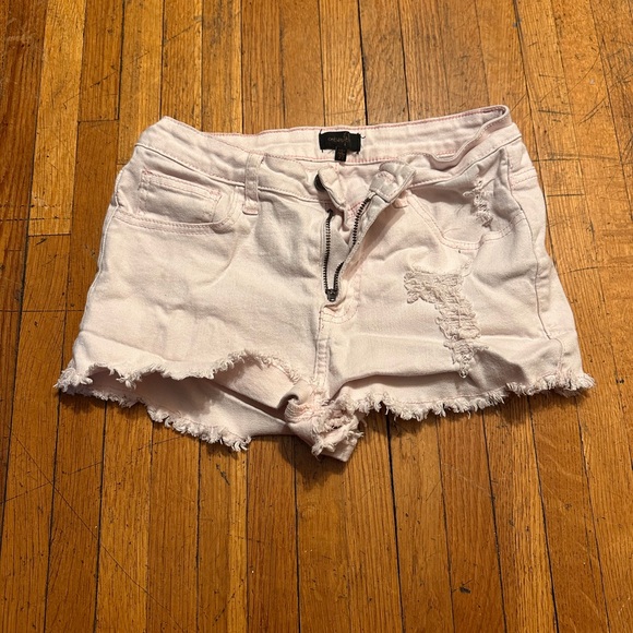 Pale Pink Women's Jean shorts - Picture 2 of 2